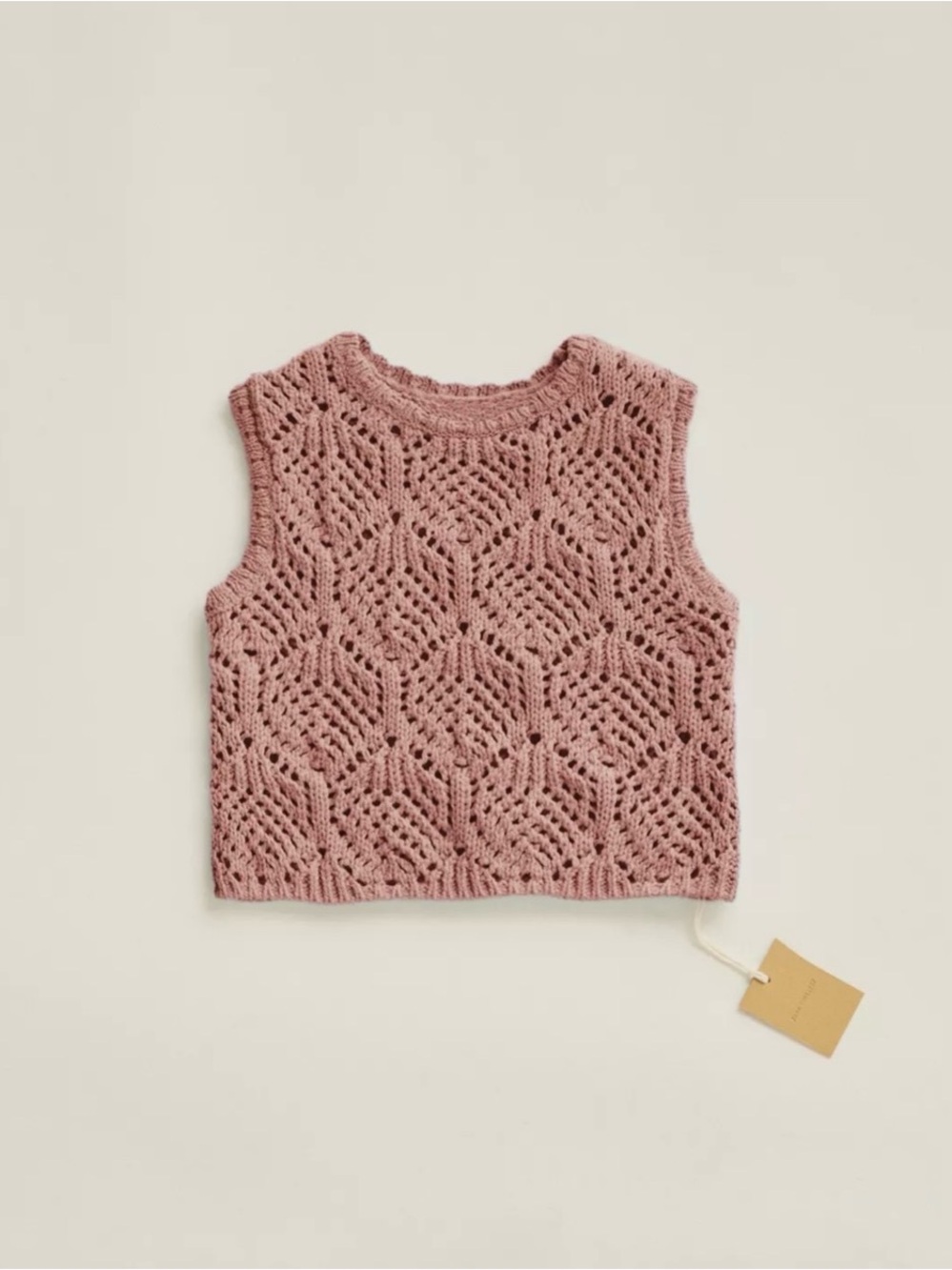 Zara Timelesz Openwork Knit Vest - Dusty Rose size 5/6